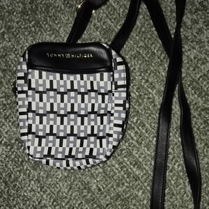 Tommy Hilfiger Black & White Geometric Crossbody Bag